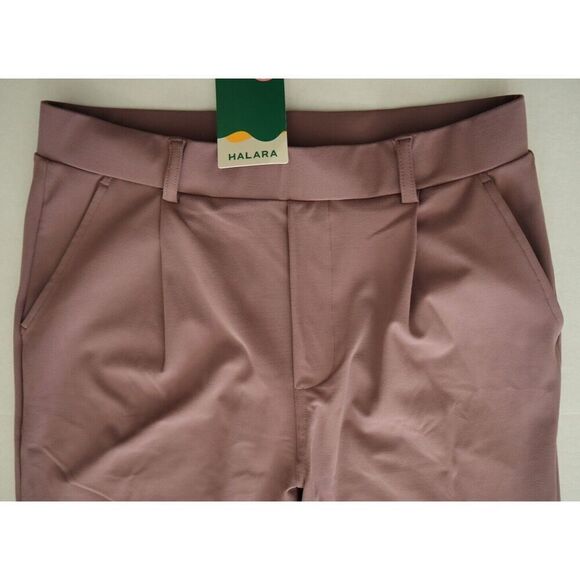 Halara Women Sz M Mauve High Waist Plicated Side Pocket Straight Leg Work Pants - Picture 4 of 13